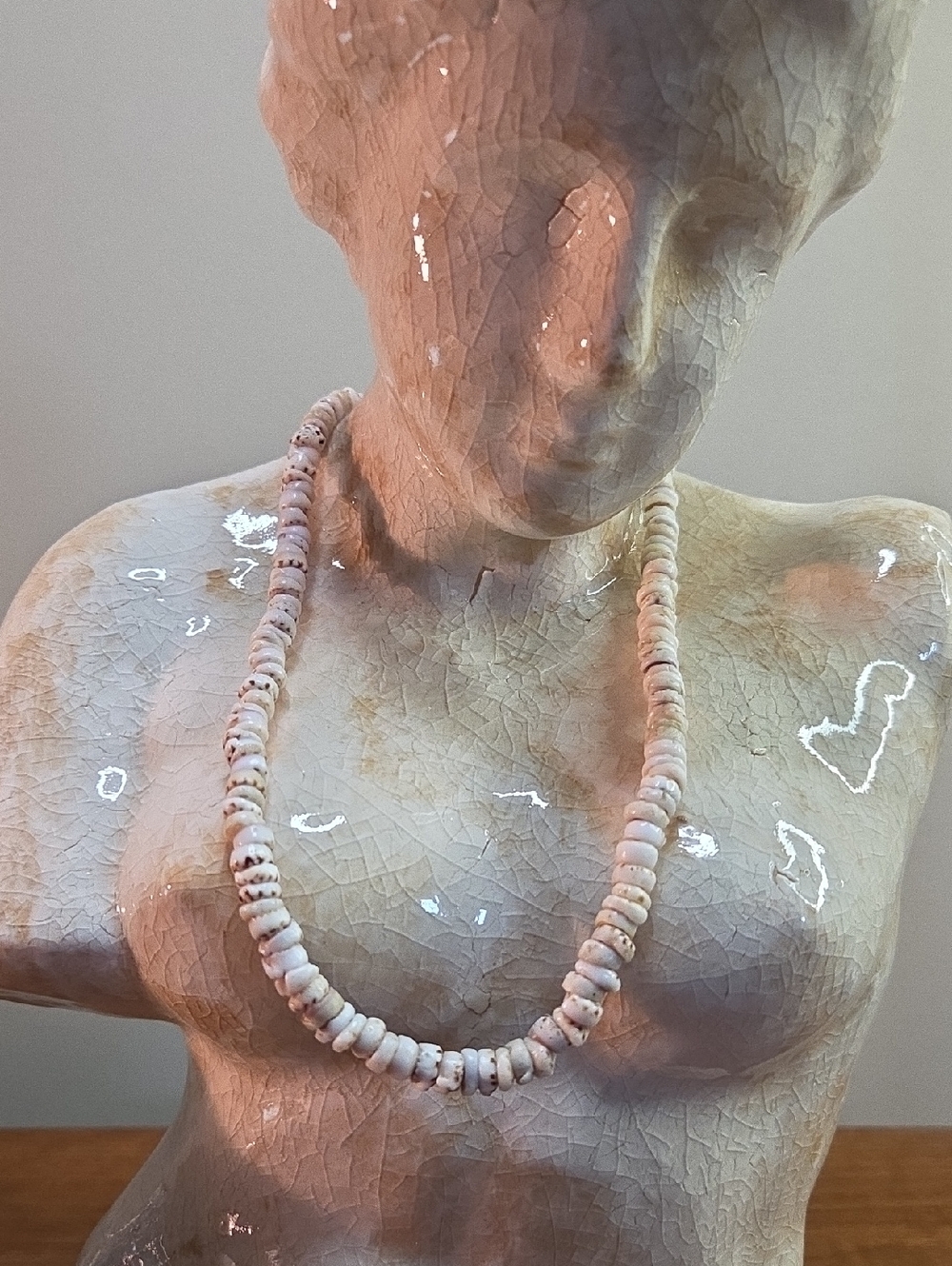 Vintage Puka Tiger Shell Necklace Authentic 17"